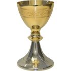 Cáliz com banho prateado e banho dourado