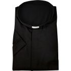 Camisa sacerdotal preta com pescoço tirilla M/C