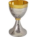 Cáliz sagrado acabamento plateado e dourado