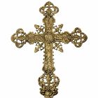 Cruz em bronze com INRI e elementos litúrgicos