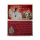 Santinho do Papa Francisco com medalha