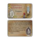 Santinho de Nossa Senhora de Lourdes com medalha