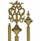 Porta estandartes mariano de bronze - Vara repujada