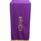 Pão de atril com IHS e outros bordados litúrgicos morado