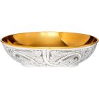 Patena de prata repujada com interior dourado