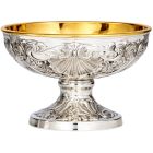 Patena de prata de lei com concha em relevo