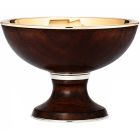 Patena de prata e madeira com base