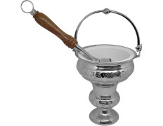 Acetre plateado com hisopo | 21 cm.