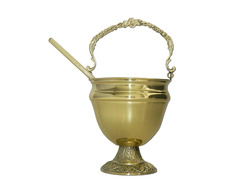 Adicionar ao carrinho Acetre liso dourado com base cincelada | 14,5 cm de altura Acetre liso dourado com base cincelada | 14,5 cm de altura