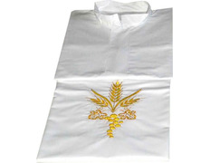 Adicionar ao carrinho Alba branco com espigas e uvas bordadas Alba branco com espigas e uvas bordadas