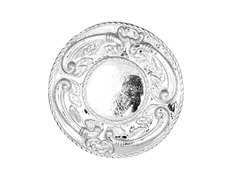 Aureola de prata com decoração em altorelieve