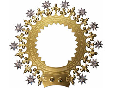 Aureola com estrelas e flores de lis