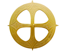 Aureola para Jesus com Cruz dourada interior