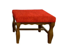 Banqueta de castanho com revestimento vermelho