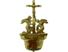 Benditera de parede com Anjos ajoelhados e Jesus crucificado