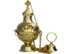 Incensário de metal | Botafumeiro dourado