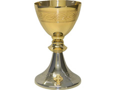 Adicionar ao carrinho Cáliz com banho prateado e banho dourado Cáliz com banho prateado e banho dourado