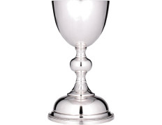 Cáliz de prata liso com 19 cm de altura
