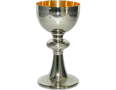 Adicionar ao carrinho Cálice de metal niquelado com patena Cálice de metal niquelado com patena