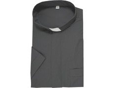 Adicionar ao carrinho Camisa pescoço clergyman | Gris escuro | Manga curta Camisa pescoço clergyman | Gris escuro | Manga curta