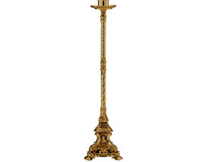 Candeleiro de bronze com base triângular