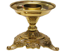 Adicionar ao carrinho Candeleiro de mesa com motivos litúrgicos na base Candeleiro de mesa com motivos litúrgicos na base