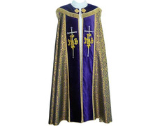 Adicionar ao carrinho Capa de asperges de tecido brocada e veludo roxa Capa de asperges de tecido brocada e veludo roxa