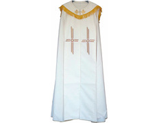 Adicionar ao carrinho Capa pluvial de poliéster com fleco dourado branco Capa pluvial de poliéster com fleco dourado branco