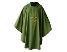 Adicionar ao carrinho Casulla bordada | 75% poliéster e 25% lana verde Casulla bordada | 75% poliéster e 25% lana verde