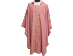 Adicionar ao carrinho Casula bordada com Cruzes douradas rosa Casula bordada com Cruzes douradas rosa
