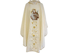 Adicionar ao carrinho Casulla damasco com San Antonio bordado Casulla damasco com San Antonio bordado