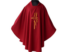 Adicionar ao carrinho Casulla bordada | 75% poliéster e 25% lana vermelho Casulla bordada | 75% poliéster e 25% lana vermelho