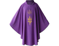 Adicionar ao carrinho Casulla de poliéster e lana com IHS dorado roxo Casulla de poliéster e lana com IHS dorado roxo