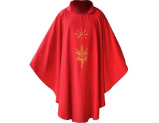 Adicionar ao carrinho Casulla de poliéster e lana com IHS dorado Vermelho Casulla de poliéster e lana com IHS dorado Vermelho