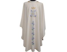 Adicionar ao carrinho Casulla sacerdotal mariana | Bordado monograma e flores Casulla sacerdotal mariana | Bordado monograma e flores