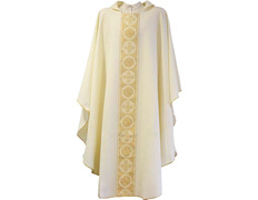 Adicionar ao carrinho Casulla de poliéster com estolon central beige Casulla de poliéster com estolon central beige