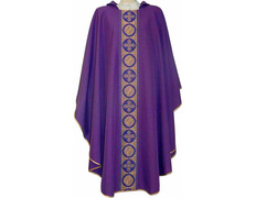 Adicionar ao carrinho Casulla de poliéster com estolon central morado Casulla de poliéster com estolon central morado