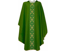 Adicionar ao carrinho Casulla de poliéster com estolon central verde Casulla de poliéster com estolon central verde