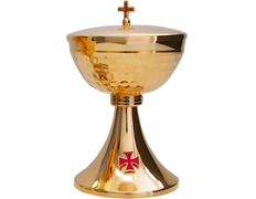 Adicionar ao carrinho Copón com banho de ouro e Cruz vermelha esmaltada Copón com banho de ouro e Cruz vermelha esmaltada