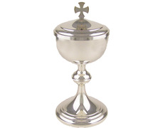 Adicionar ao carrinho Copón de alpaca liso com tampa e Cruz Copón de alpaca liso com tampa e Cruz