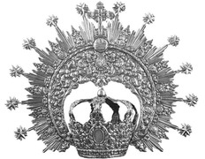 Coroa e aureola com banho prata