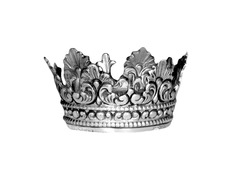 Coroa de prata com aro de 5 cm de diâmetro