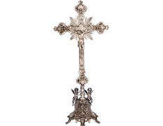 Crucifijo para mesa de altar feito em prata