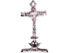 Cruz de prata para mesa de estilo barroco
