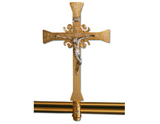 Adicionar ao carrinho Cruz paroquial de fundição com banheiro dourado Cruz paroquial de fundição com banheiro dourado