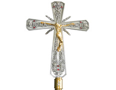 Adicionar ao carrinho Cruz paroquial prateada fabricada em fundição Cruz paroquial prateada fabricada em fundição