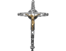 Adicionar ao carrinho Cruz processional cromada com Cristo dourado Cruz processional cromada com Cristo dourado