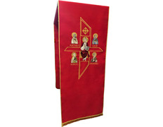 Adicionar ao carrinho Cubre ambón | Bordado Pantocrátor e Quatro Evangelistas Vermelho Cubre ambón | Bordado Pantocrátor e Quatro Evangelistas Vermelho
