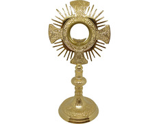 Adicionar ao carrinho Custódia eucarística dourada para Hóstia de 8 cm Custódia eucarística dourada para Hóstia de 8 cm