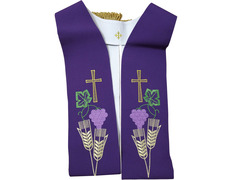 Estolon reversível com Cruz de Jerusalém branca / morado